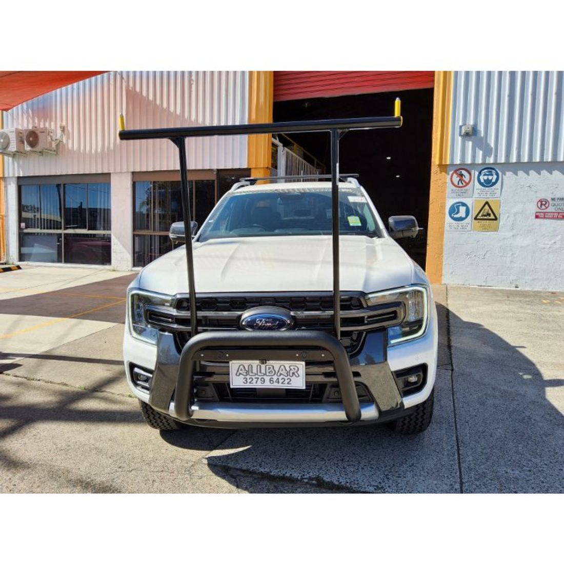 P/Coated Black Nudgbar with Black HRack to suit 2022 Next Gen Ford Ranger Wildtrak