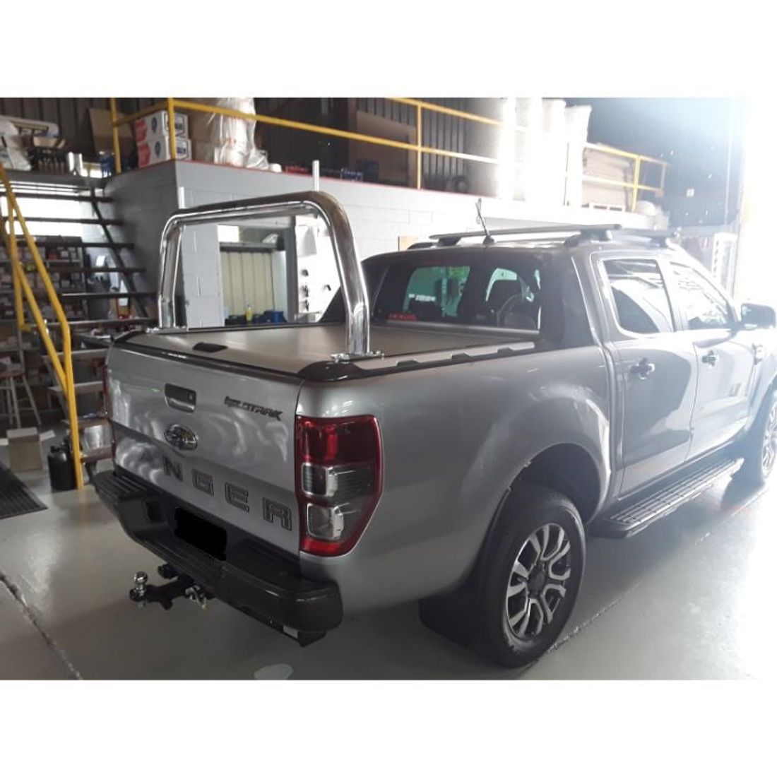 76mm Polished Rear Fixed Style Rack with Removable Pins to suit Ford Wildtrak