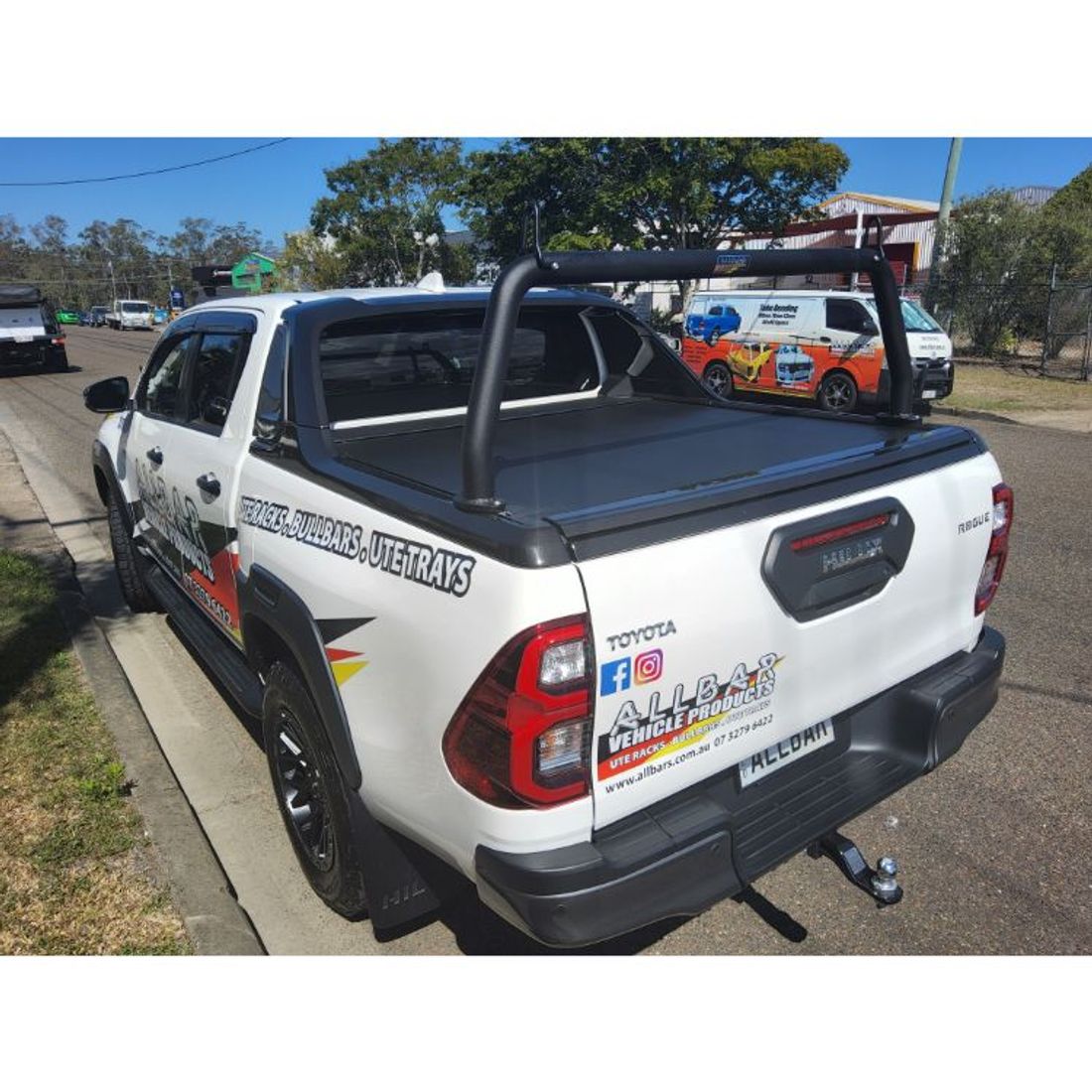 63mm Rear Fixed Style Rack with Fold Down Ears to suit 2021+ Hilux Rogue