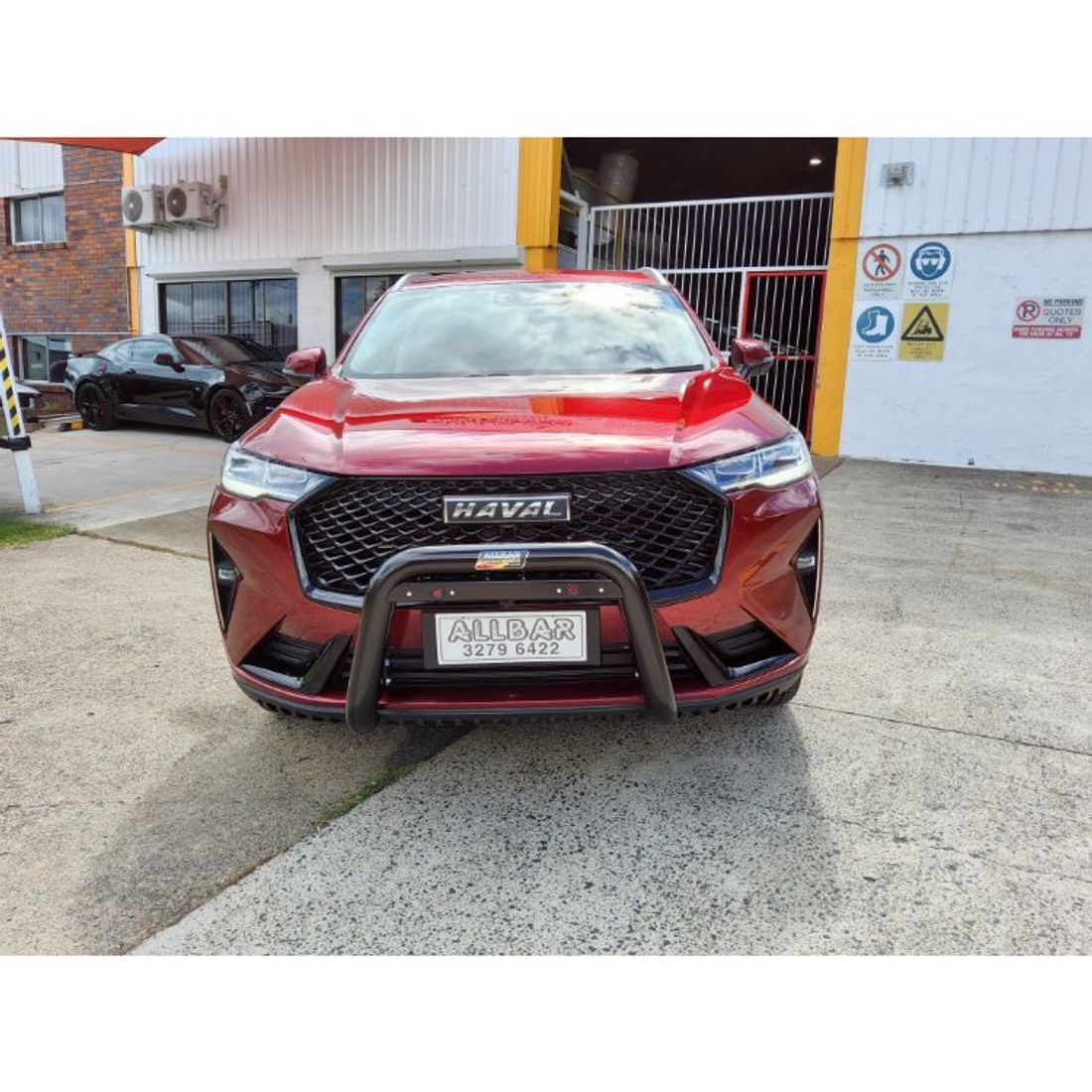 Black 76mm Alloy Nudgebar with Spot Light Tabs to suit 2022 Haval H6 Ultra