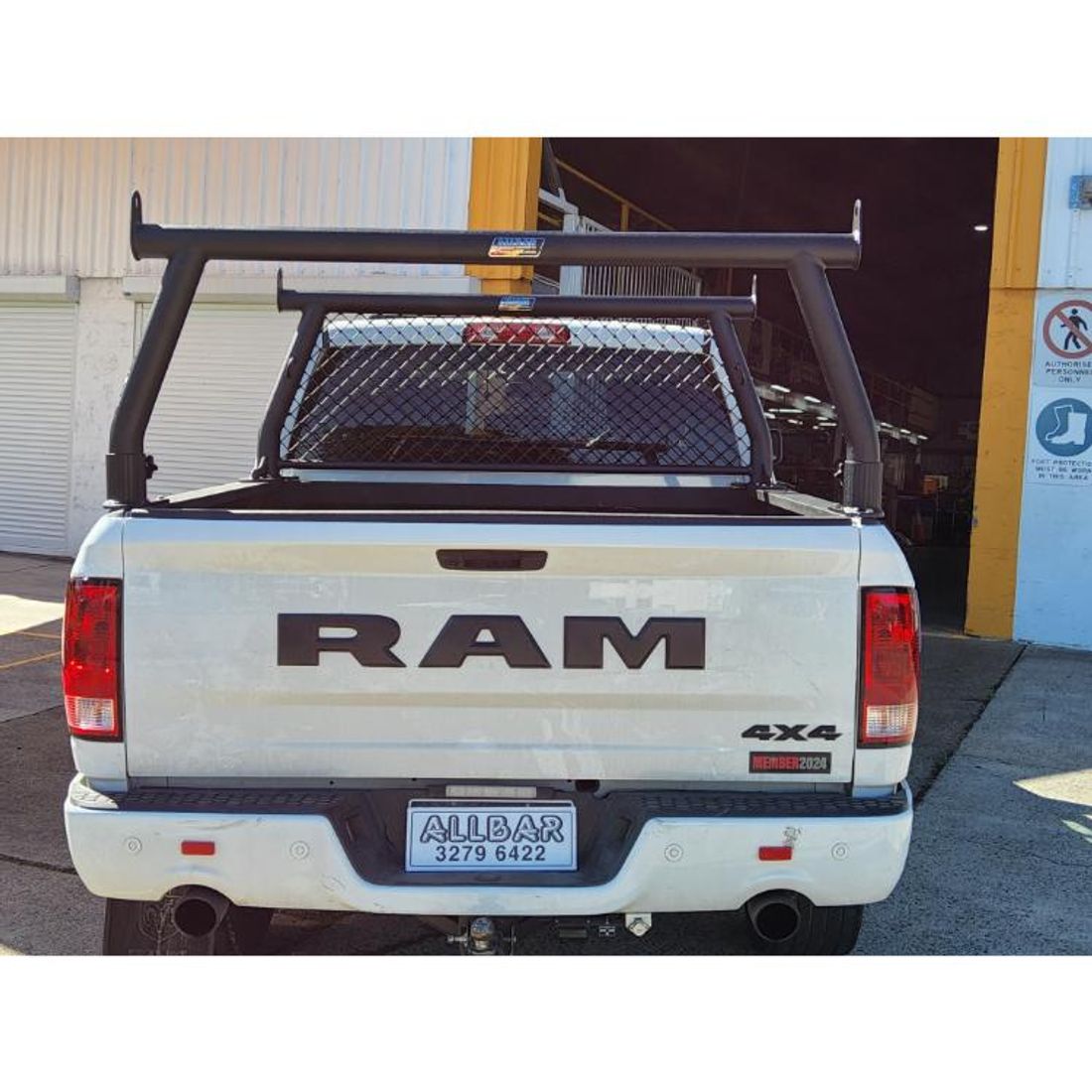 Textured Black 76mm Front Fixed/Rear Removable Trade Racks with welded Mesh on Headboard