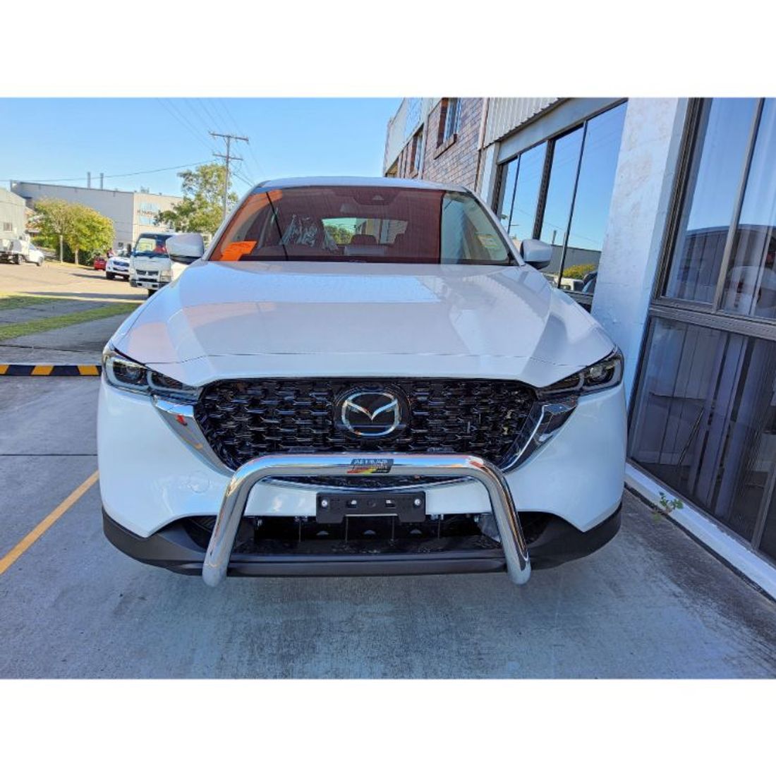 Polished Alloy Nudgebar with 2 welded Spot Light Tabs to suit 2022 Mazda CX-5 (no sensors/camera)