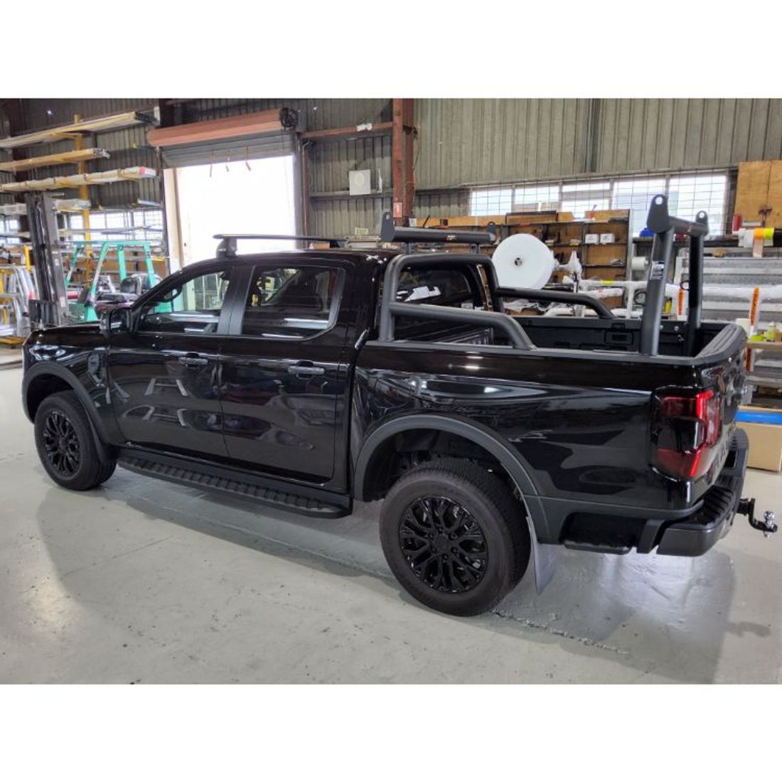 Black 76mm Black Adaptor Rack set & Roof Rack to suit 2022 Next Gen XLT Ranger