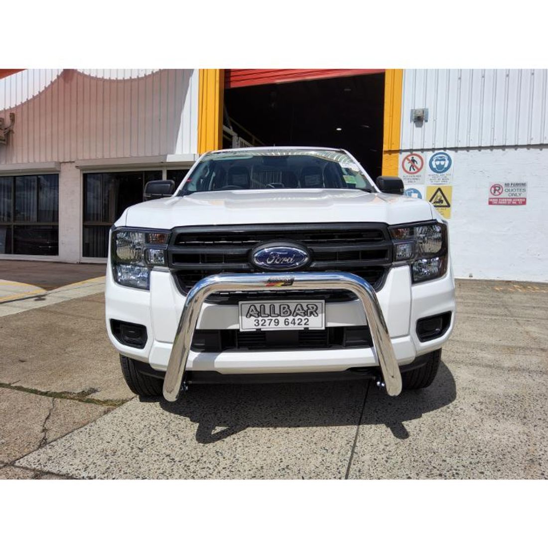 Polished 76mm Nudgebar for use with 2022 Next Gen Ford Ranger XL