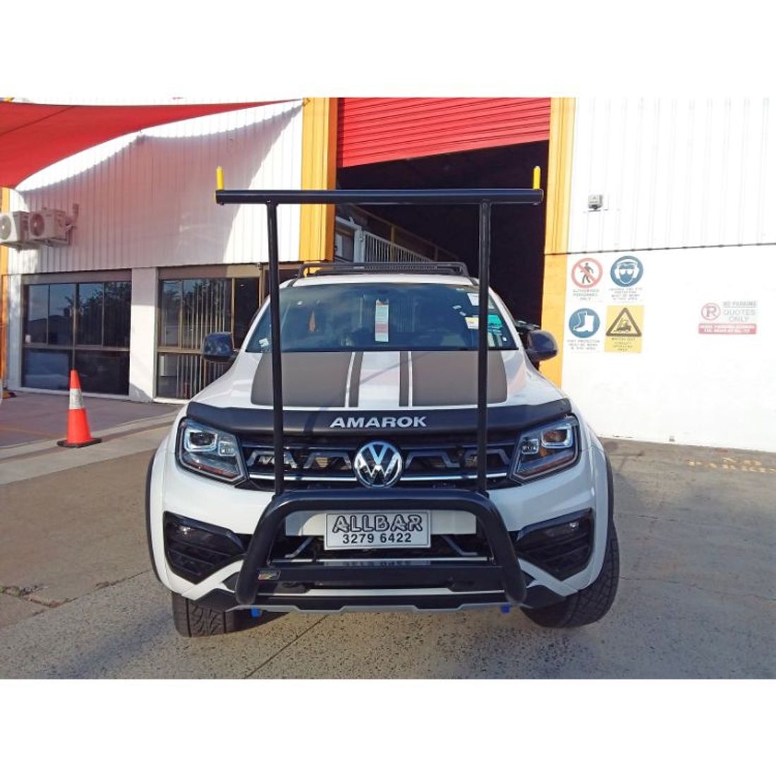 Black Nudgebar & Hrack Set to suit 2021 VW Amarok 580 Walkinshaw with recovery points