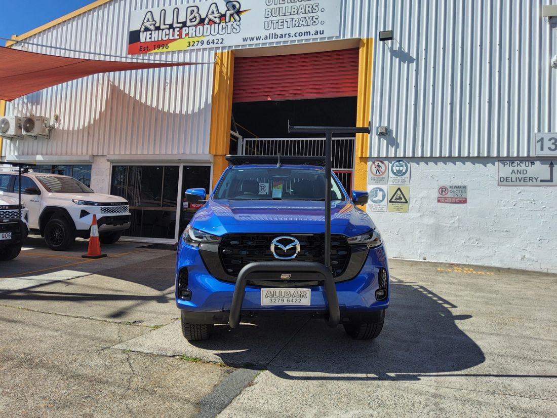 Textured Black Nudgebar with Black T-Rack set to suit 2025 Mazda BT50