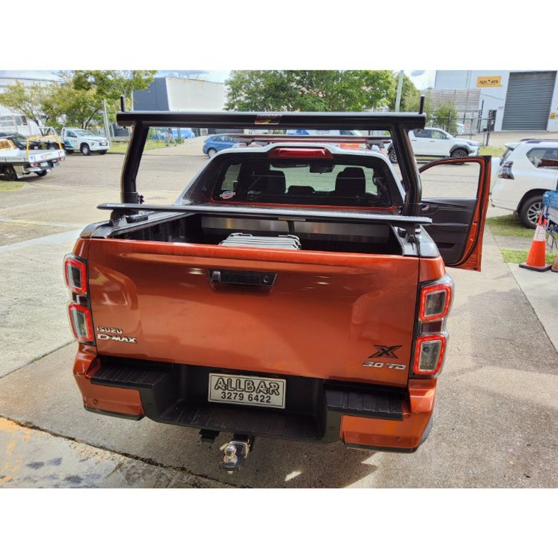 P/Coated Black 76mm Rear Removable Trade Rack to suit 2022 Isuzu DMax X-Terrain with Roller Shutter