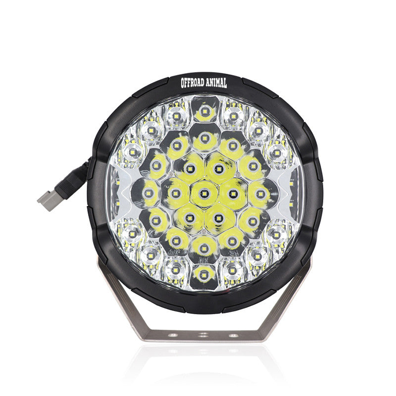 Offroad Animal Ass Kicker 9\" Round LED Driving Light/Spotlight with Side Shooter (Pair)