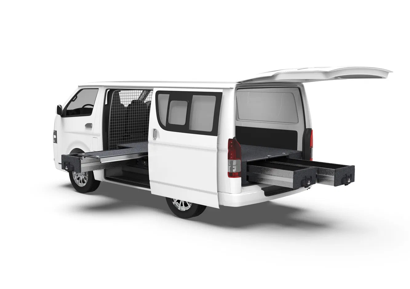 SINGLE ROLLER FLOOR SIDE DRAWERS & FIXED FLOOR REAR DRAWERS