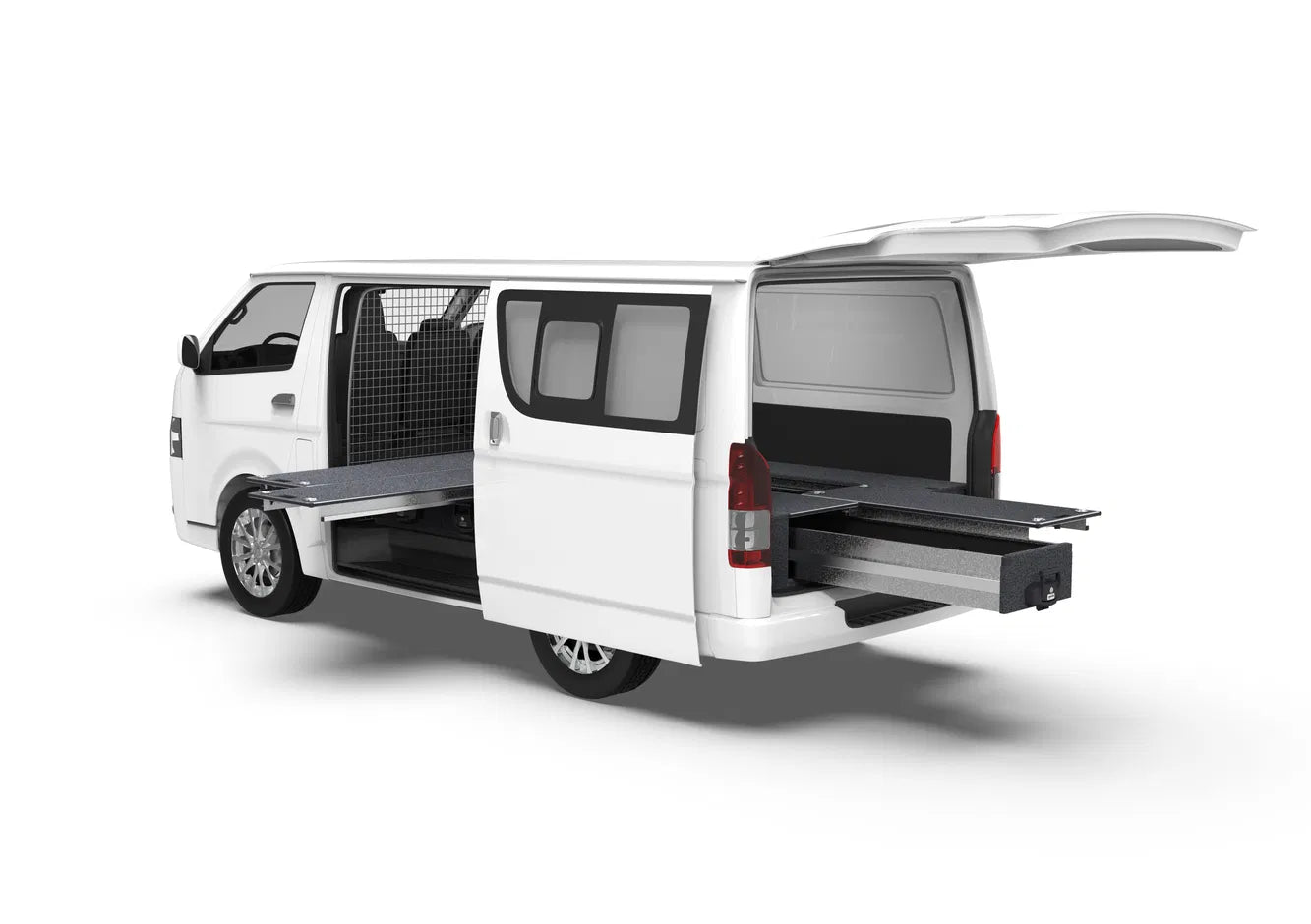 DUAL ROLLER FLOOR SIDE DRAWERS & SINGLE ROLLER FLOOR REAR DRAWERS