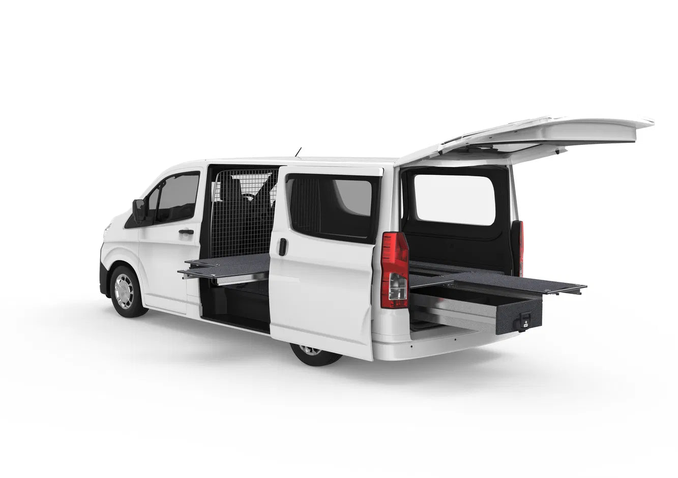 DUAL ROLLER FLOOR SIDE DRAWERS & SINGLE ROLLER FLOOR REAR DRAWERS