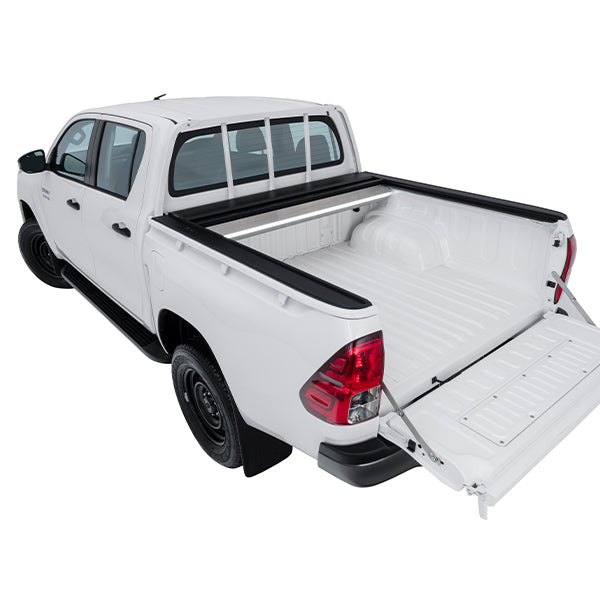 Open tub view on Toyota Hilux SR J-Deck with tailgate down