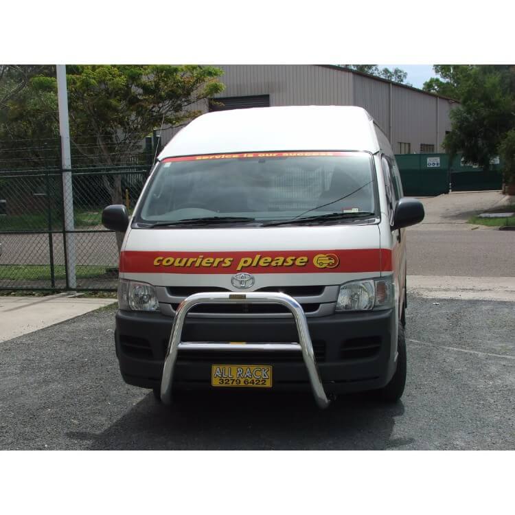 Polished Nudgebar Series II suitable for use with Toyota Hiace Commuter