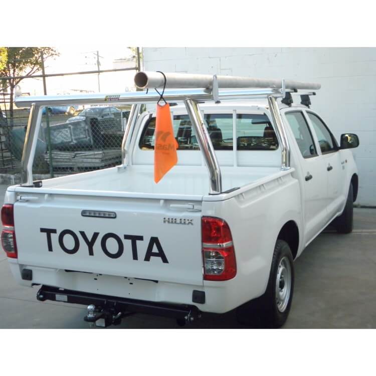 Polished Trade Racks suitable for use with Toyota Hilux SR