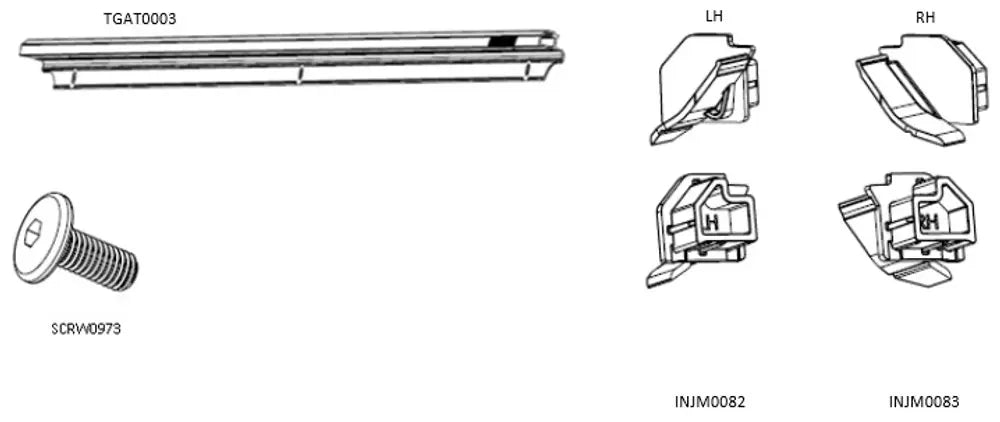 RollTrac Replacement Tailgate Rail 1 Ford Ranger PX 2011-2015