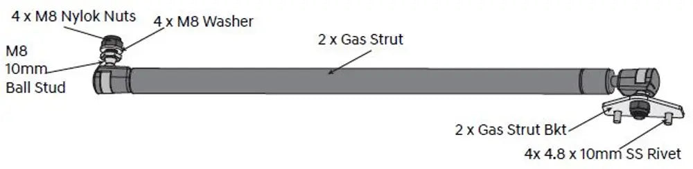 Load Shield Replacement Gas Struts Ford Ranger RA 2022-Onwards