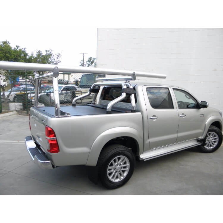 Polished Adaptor Rack Set with Rear Fixed Rack (Hard Tonneau) suitable for use with SR5 Hilux