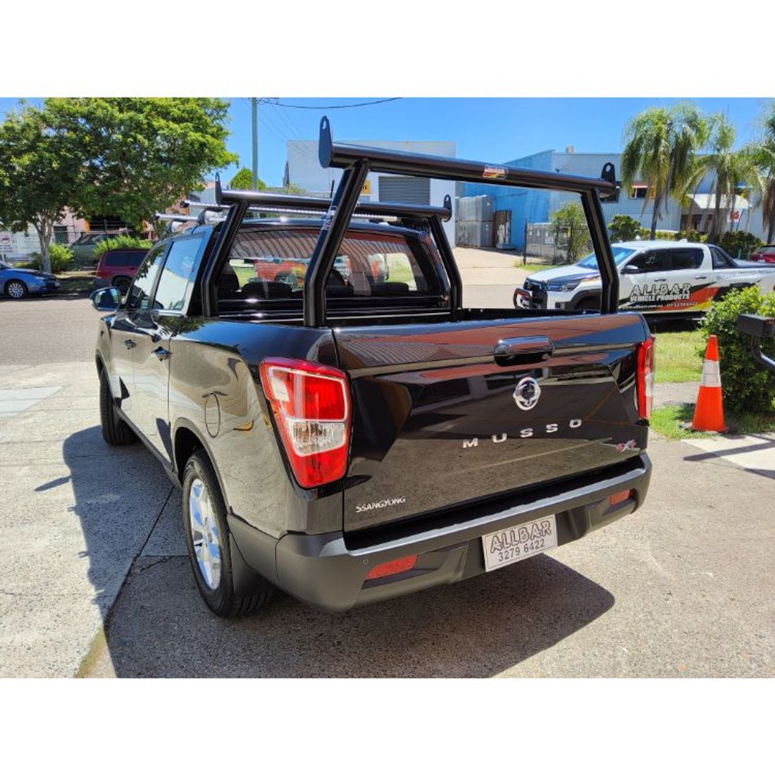 Black Front Fixed/Rear Removable Trade Racks to suit 2023 Ssangyong Musso