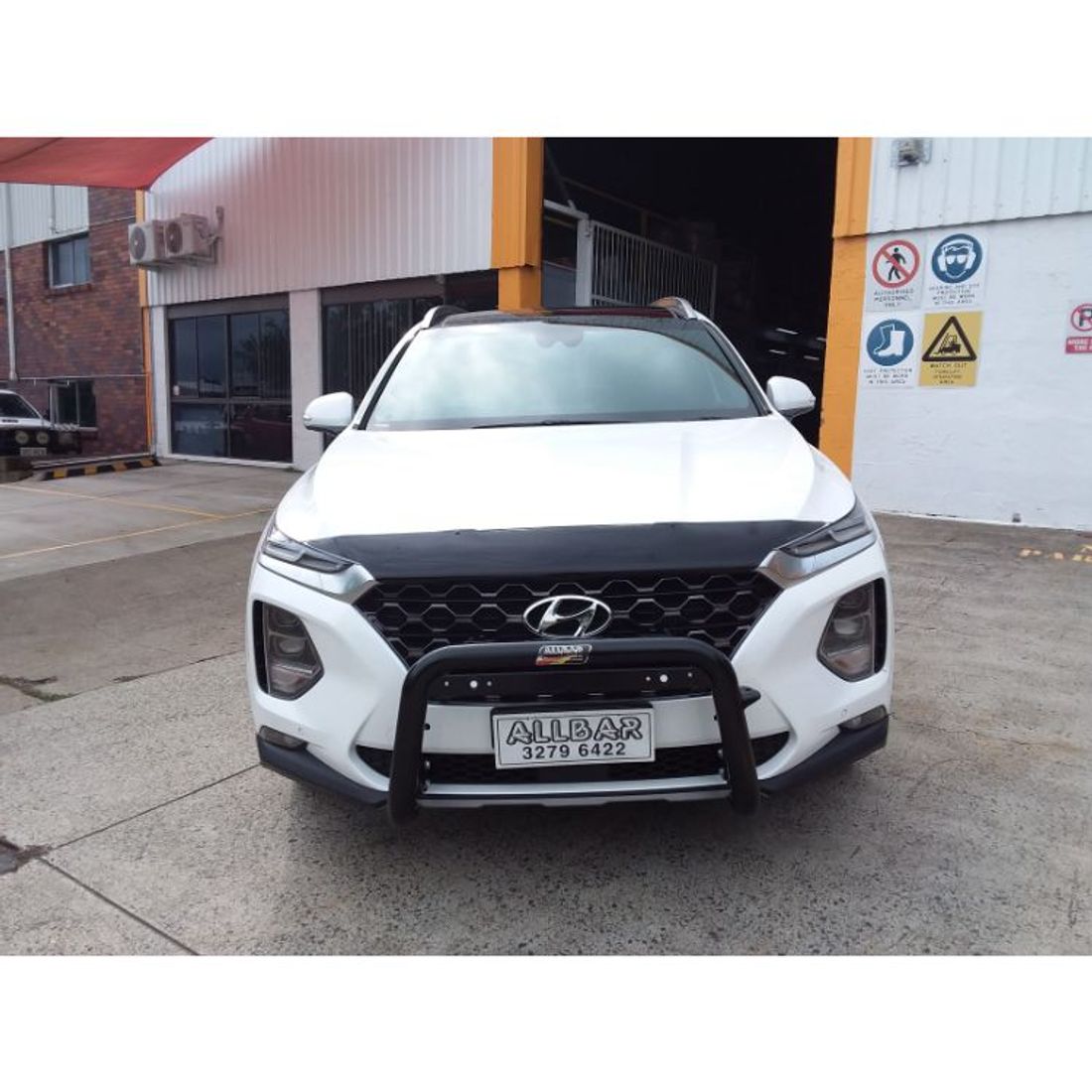 P/Coated Black Nudgebar to suit 2019 Hyundai Santa Fe TM Highlander with Camera