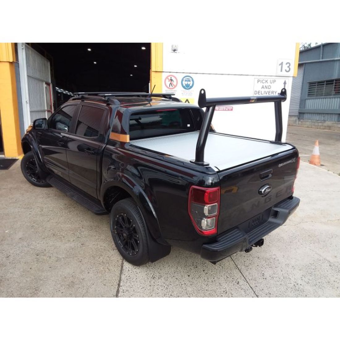 Black Rear Fixed Trade Rack to suit 2021 Ford Wildtrak X