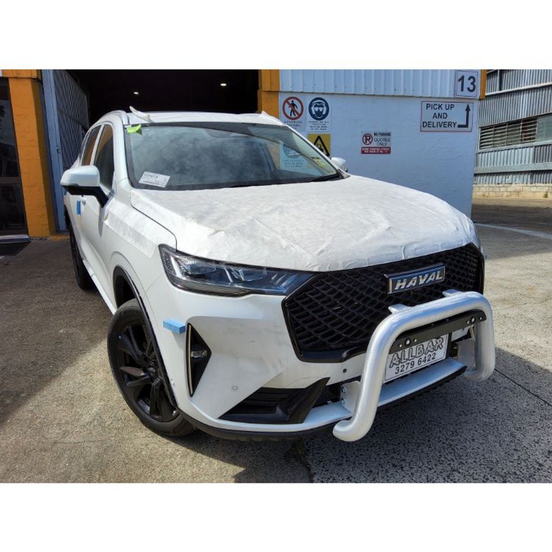 76mm Alloy Brush Finish Nudgebar with Spot Light Tabs to suit 2022 Haval H6