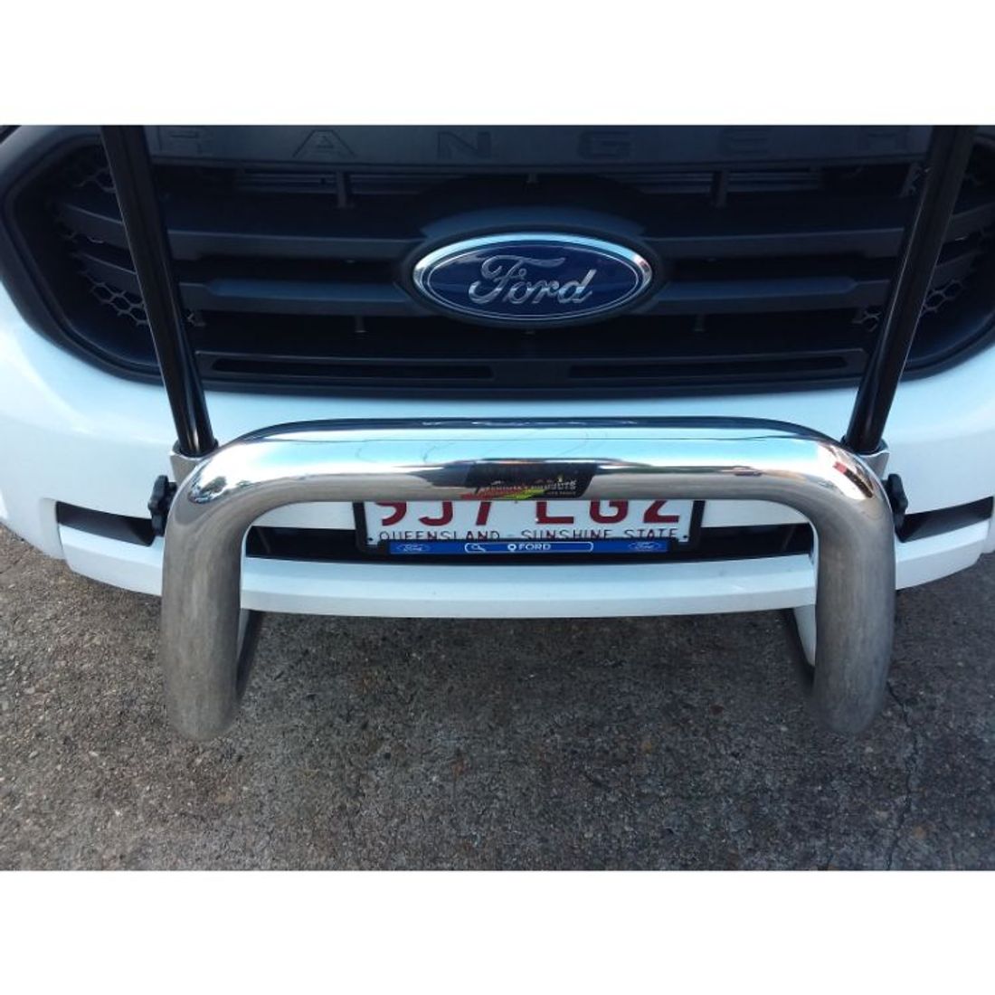 Polished Nudgebar with Black HRack set to suit 2021 Ford XL Ranger