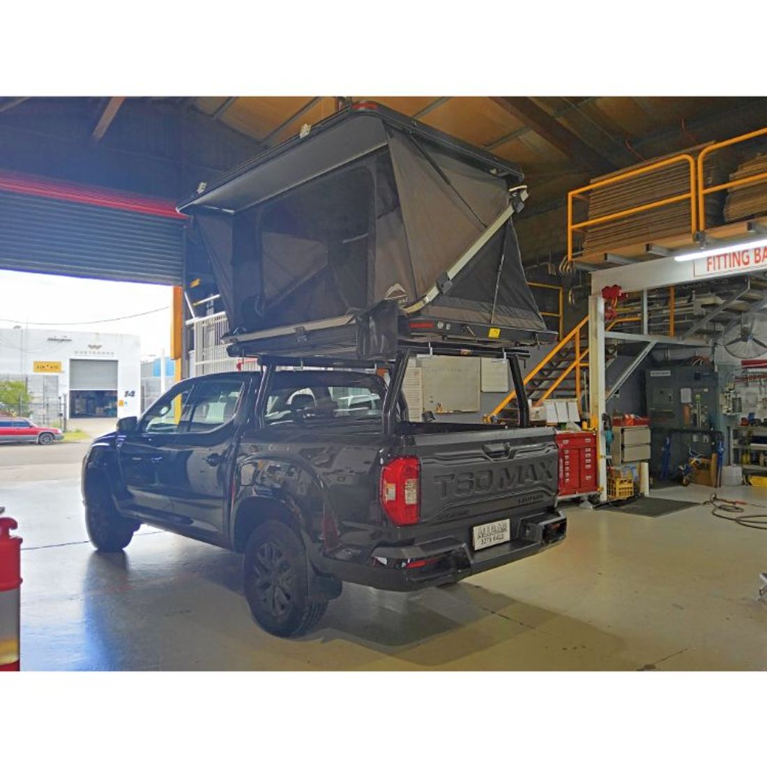 Black Trade Racks with Capped ends & removable Pins to house Roof Top Tent on 2022 LDV T60 Max