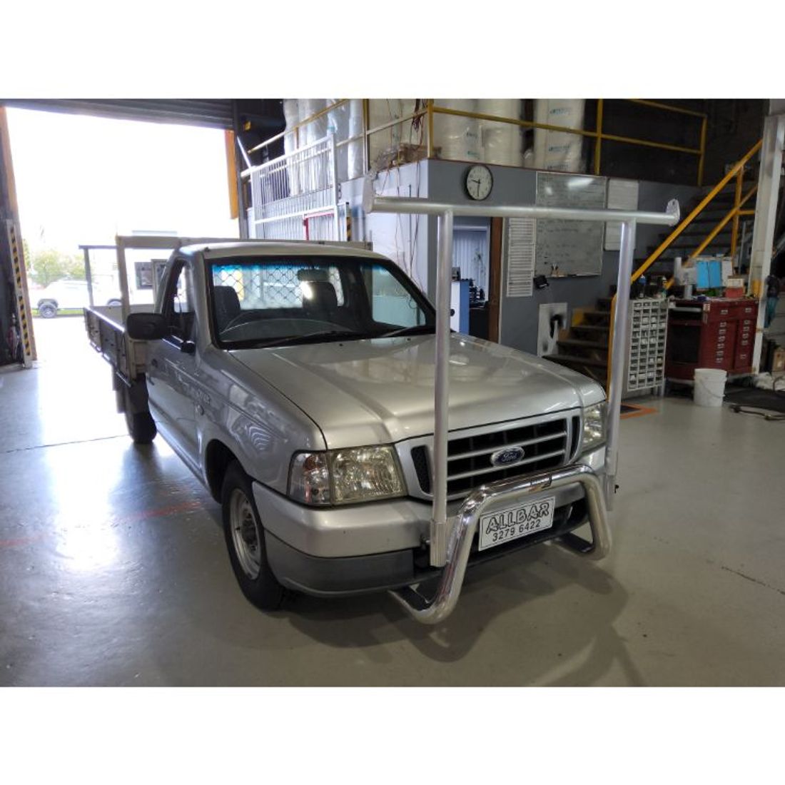 Polished Nudgebar with Brush Finish HRack to suit 2005 Ford Courier