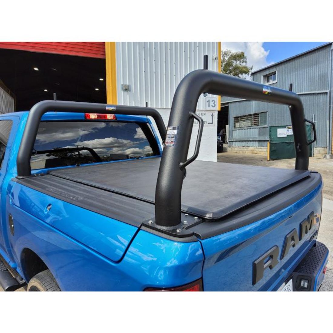 DT Ram with 100mm textured black Style Racks, Tie Downs, Pins and Rear Grab Handles