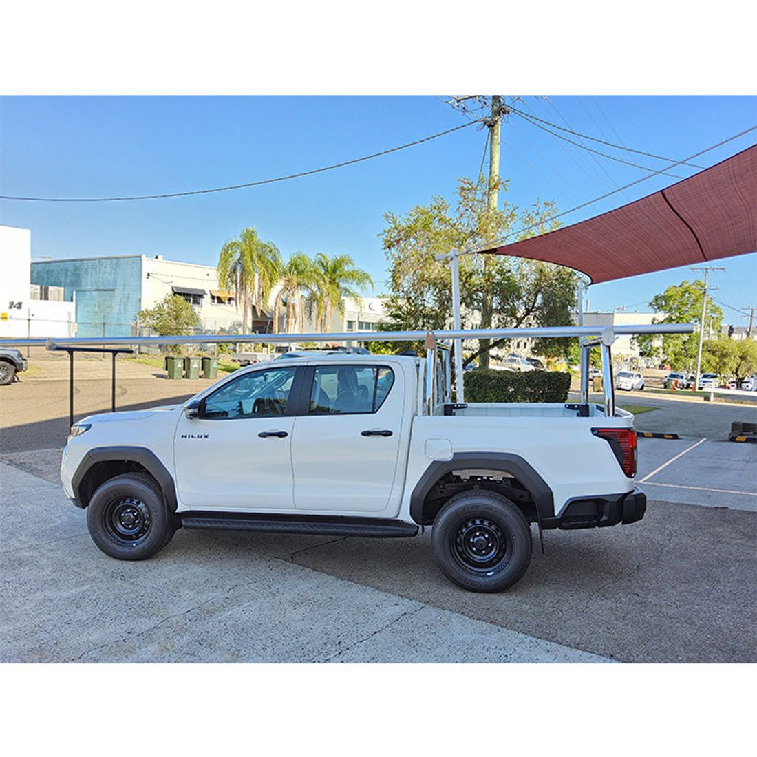 Polished Alloy 76mm Trade Racks to suit 2026 Toyota Hilux D/Cab