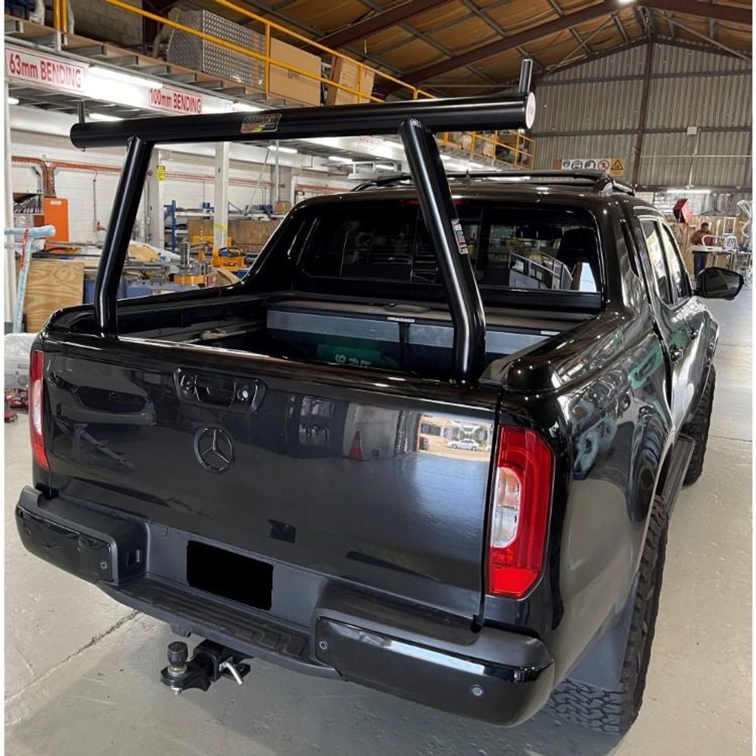 Black Rear Floor Mount Trade Rack with Capped Ends & Removable Pins to suit Mercedes X-Class