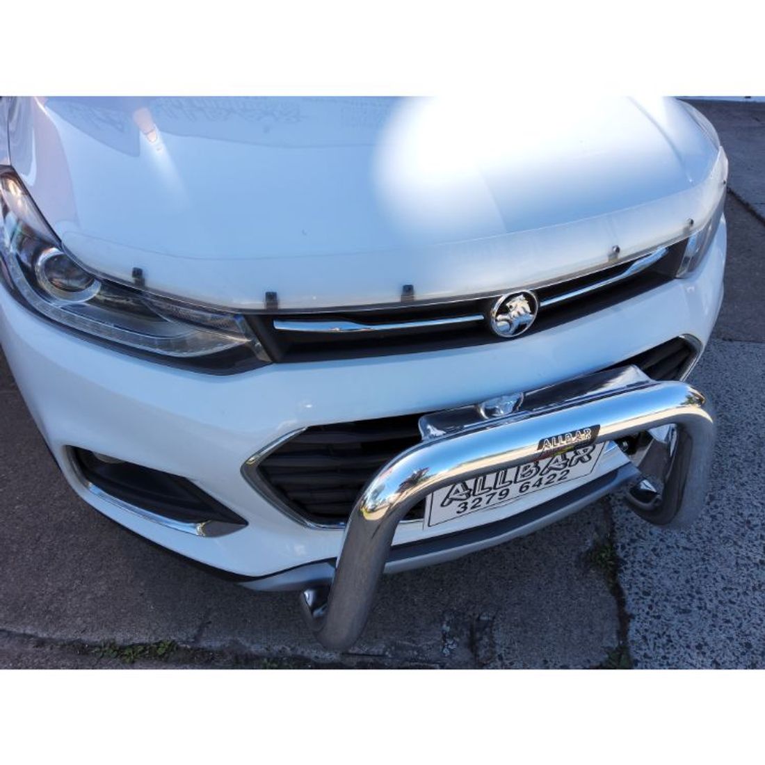 Polished Nudgebar welded Light Bar plate to suit 2016+ Holden Trax
