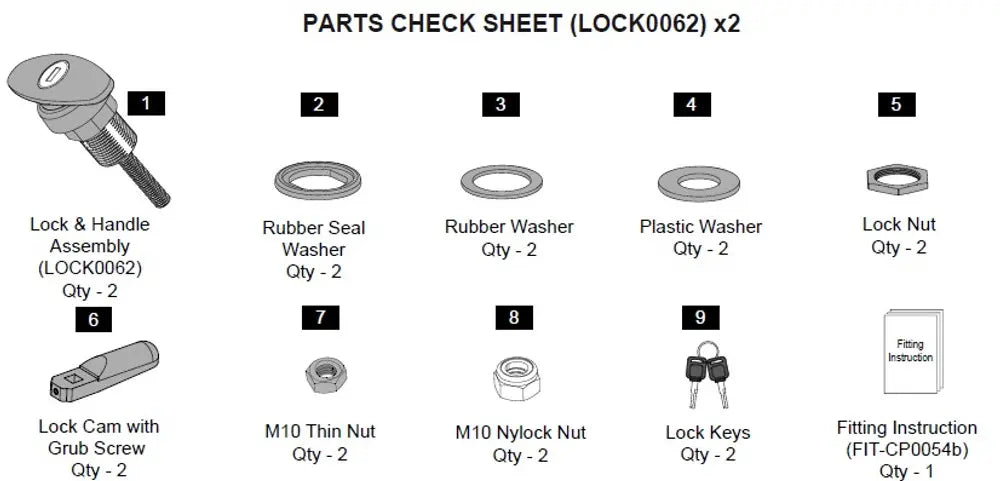 Premium Lift Window T-Handle Locks - 1 Pair - Keyed Alike  Ford Ranger PXIII 2019-2022