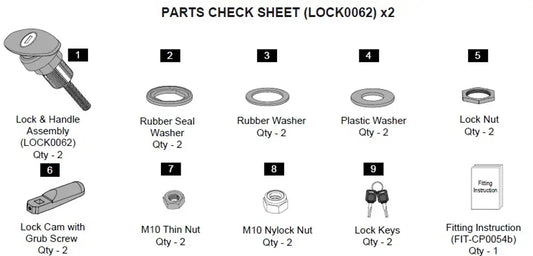 Premium Lift Window T-Handle Locks - 1 Pair - Keyed Alike  Mazda BT-50 2011-2017