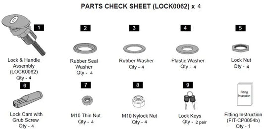 EGR Premium L/L Canopy Full Lock Kit - Non Remote  Nissan Navara D40 2005-2014