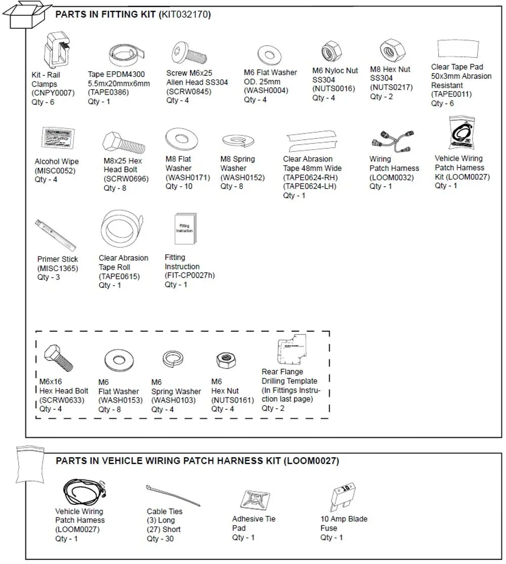 Premium Canopy Hardware Fitting Kit - Nissan Navara D40 2005-15  Nissan Navara D40 2005-2014