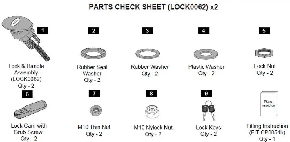EGR Premium L/S Canopy Full Lock Kit - Remote Compatible  Isuzu D-Max 2012-2016