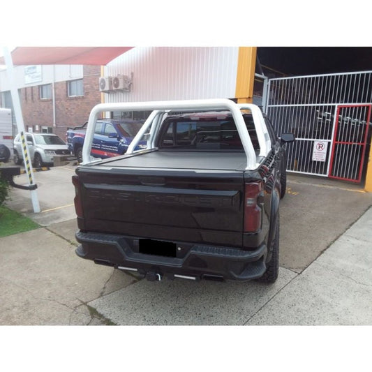 Custom 76mm Brush finish 3 Piece Sportsbar with matching Rear Rack to suit Chevrolet Silverado