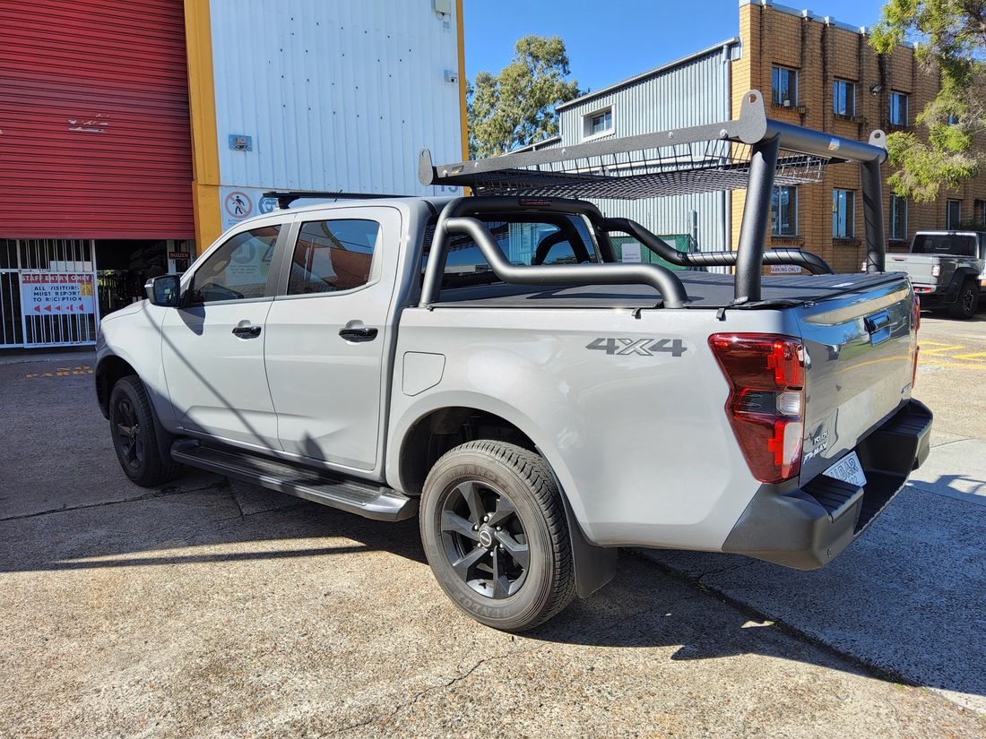 Black Adaptor Rack Set with Custom Rails to suit 2026 Isuzu DMax X-Rider