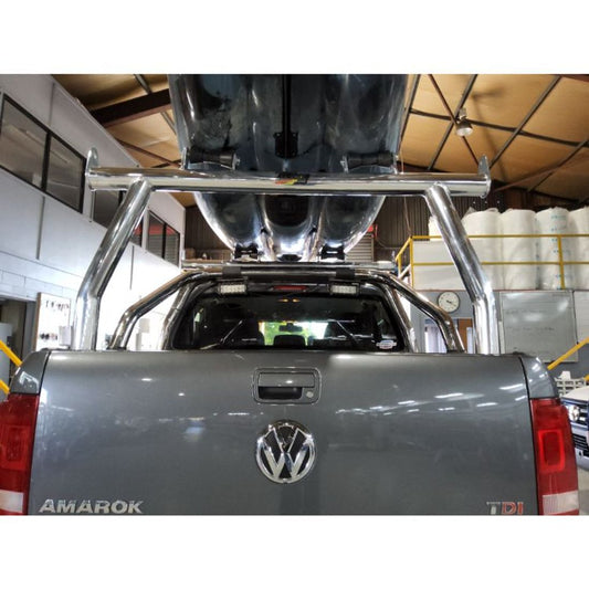 76mm Polished Adaptor Rack Set to suit VW Amarok. (custom boat rollers)