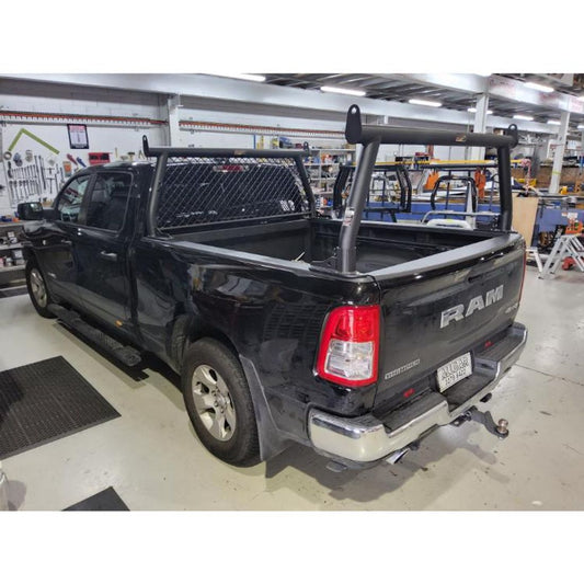 Textured Black 76mm Front Fixed/Rear Removable Trade Racks with welded Mesh on Headboard & Tie Downs