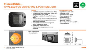 RIVAL LED Lights by Osram for RIVAL Rear Bar (Set Of 2)