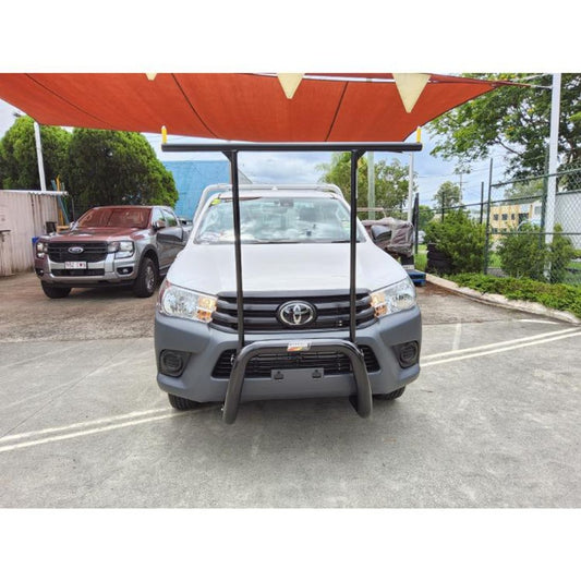 Black Nudgebar & Hrack Set compatible with 2020+ Toyota Hilux SR/Workmate with Safety Sense