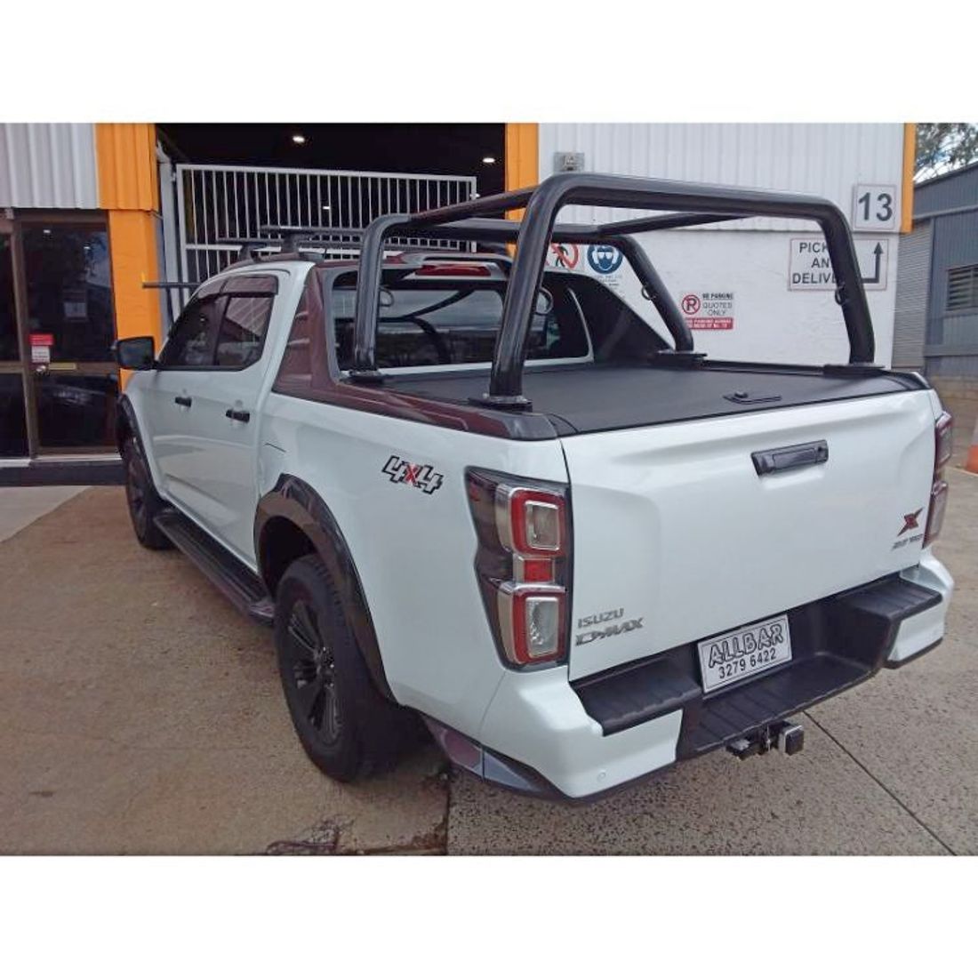 P/Coated Black 63mm Front & Rear Canopy to suit 2021 Isuzu DMax X-Terrain with Roller Shutter