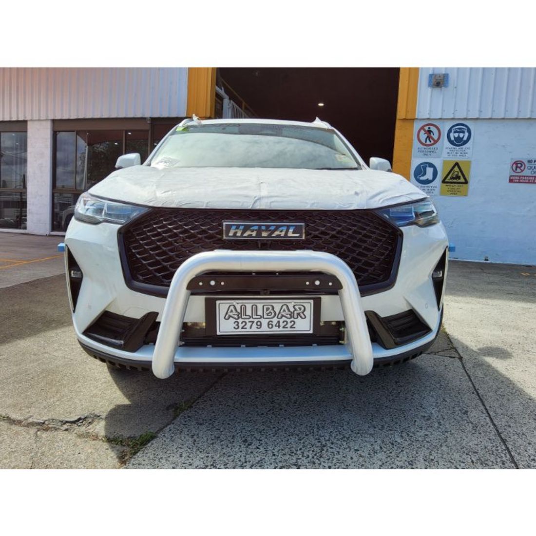 76mm Alloy Brush Finish Nudgebar with Spot Light Tabs to suit 2022 Haval H6