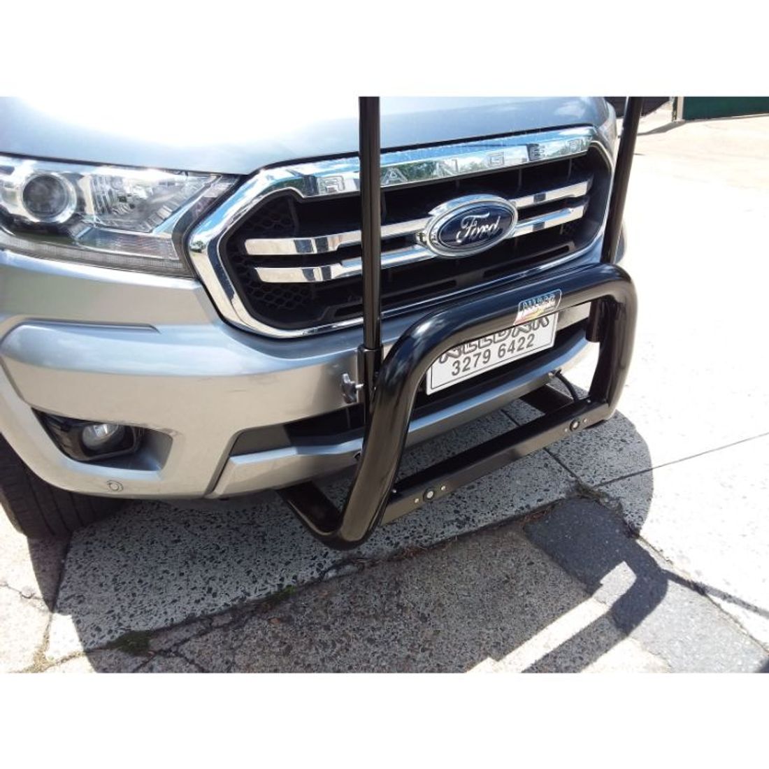 P/Coated Black Nudgbar with Black TekRack to suit 2020 Ford XLT Ranger