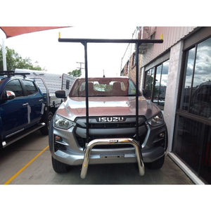 Polished Nudgebar with Black Hrack to suit 2022 Isuzu DMax compliant with front Radar