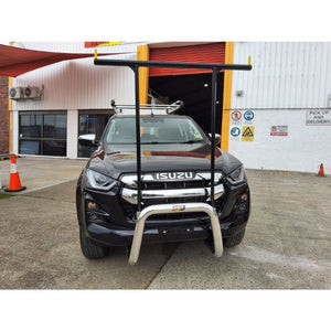 Polished Nudgebar with Black Hrack to suit 2022 Isuzu DMax compliant with front Radar