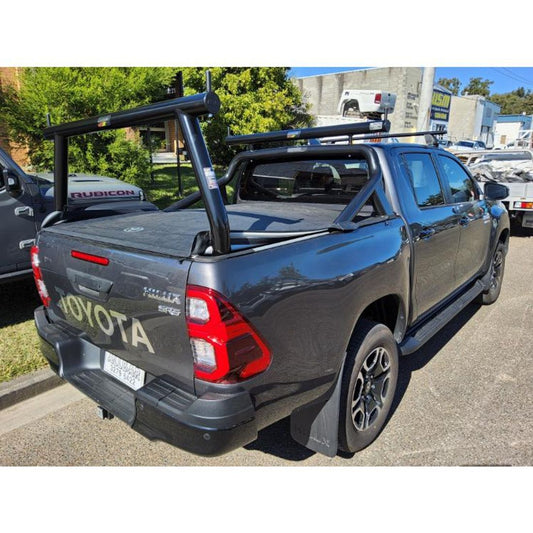 Black Adaptor Rack Set with Capped Ends & Pins compatible with 2024 SR5 Hilux