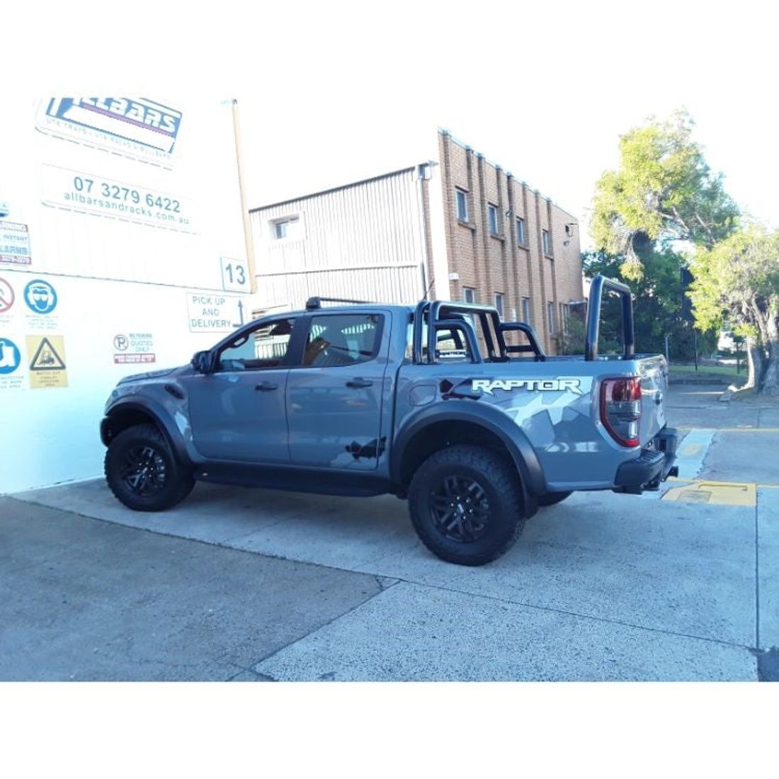 Black Sports Bar with Rear Rack to suit Ford Raptor